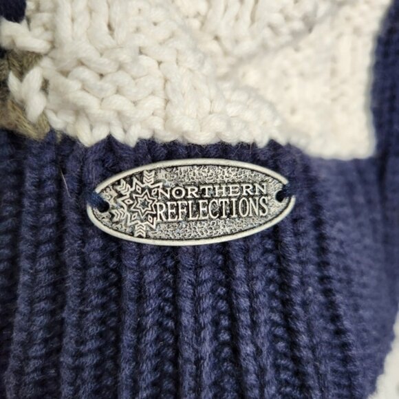 Vintage Northern Reflections Chunky Tacky Winter Holiday Cardigan Sweater Size L - Picture 9 of 12